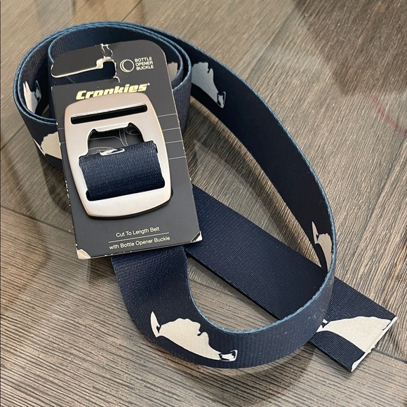 Croakiest Bottle Opener Belt Martha’s Vineyard Navy Blue & White - Picture 1 of 16